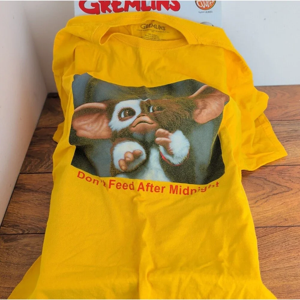 Ben Cooper Gremlins Gizmo Halloween Costume Mask & Shirt Adult Size L T-Shirt